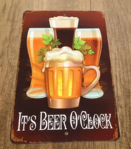 1 pcs,It's Beer O Clock 8x12 Metal Wall Sign