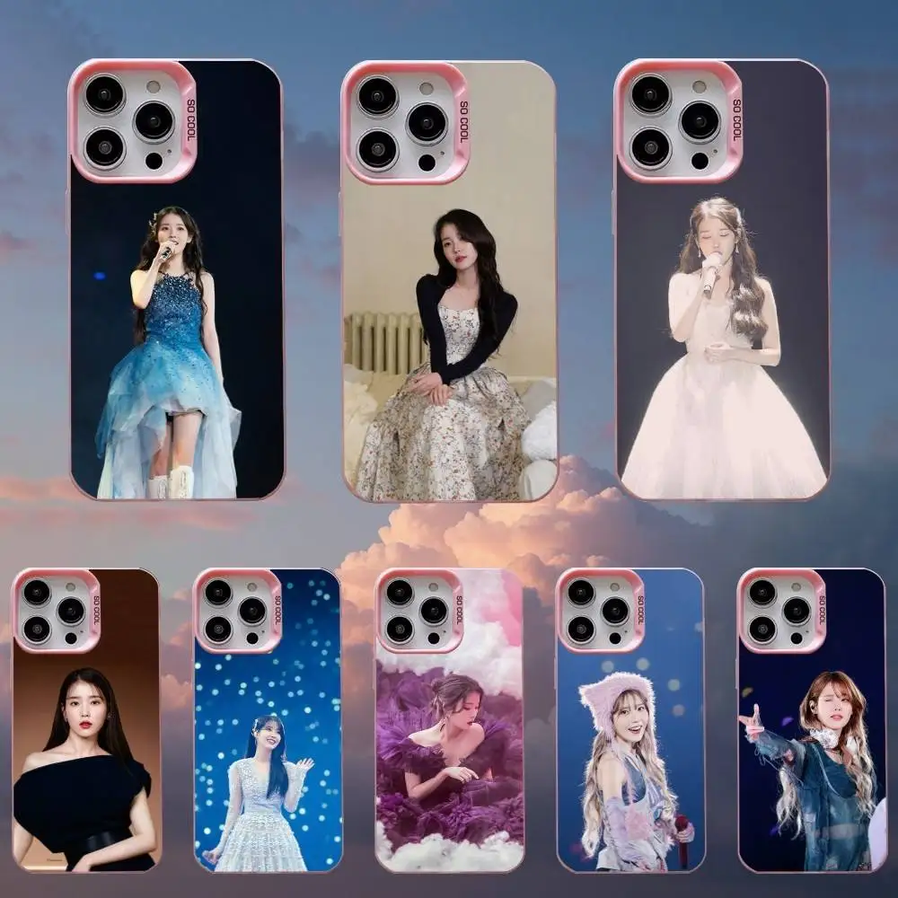 

Singer I-IU L-Lee-Ji-Eun Phone Case For iPhone 16,15,14,13,12,11,Mini,Pro,SE,MAX Pink Matte Silicone Cover