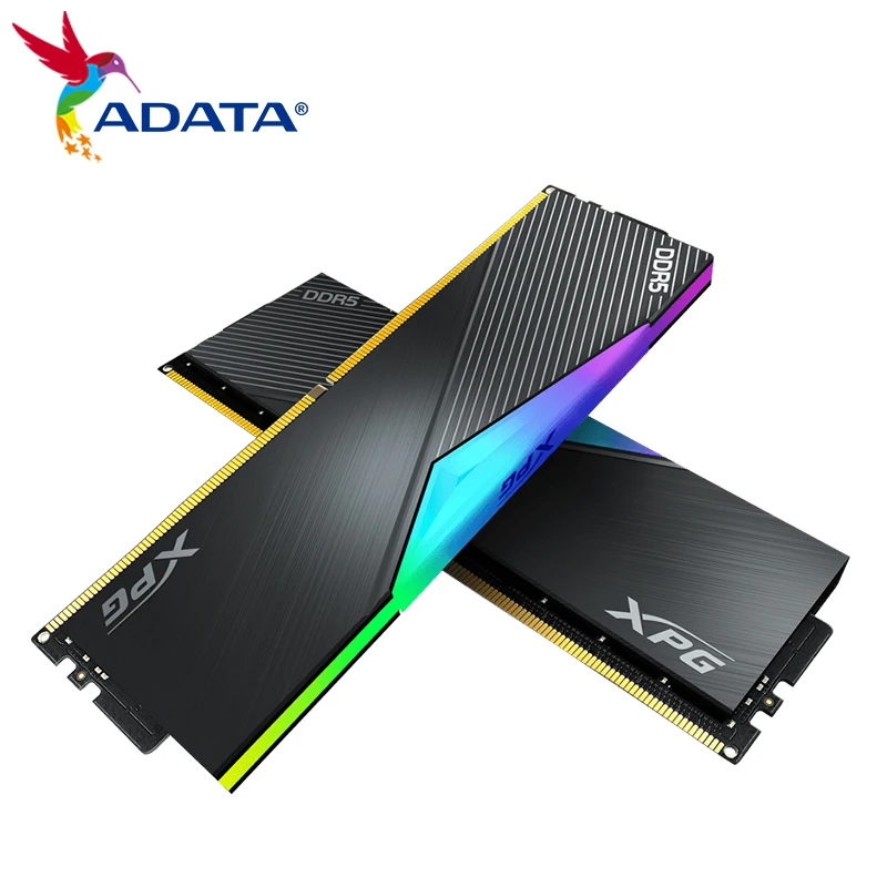 Память ADATA DDR5, ОЗУ Lancer XPG 6400 МГц 7200 МГц RGB 16 ГБ 32 ГБ CL34 черная 100% оригинальная D500G 2 шт., A-die Memoria для настольного компьютера