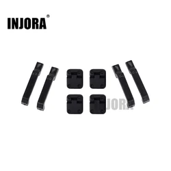 INJORA Cerniere e maniglie per porte in plastica nera per auto per aggiornamento 1:10 RC Crawler TRX-4 TRX4