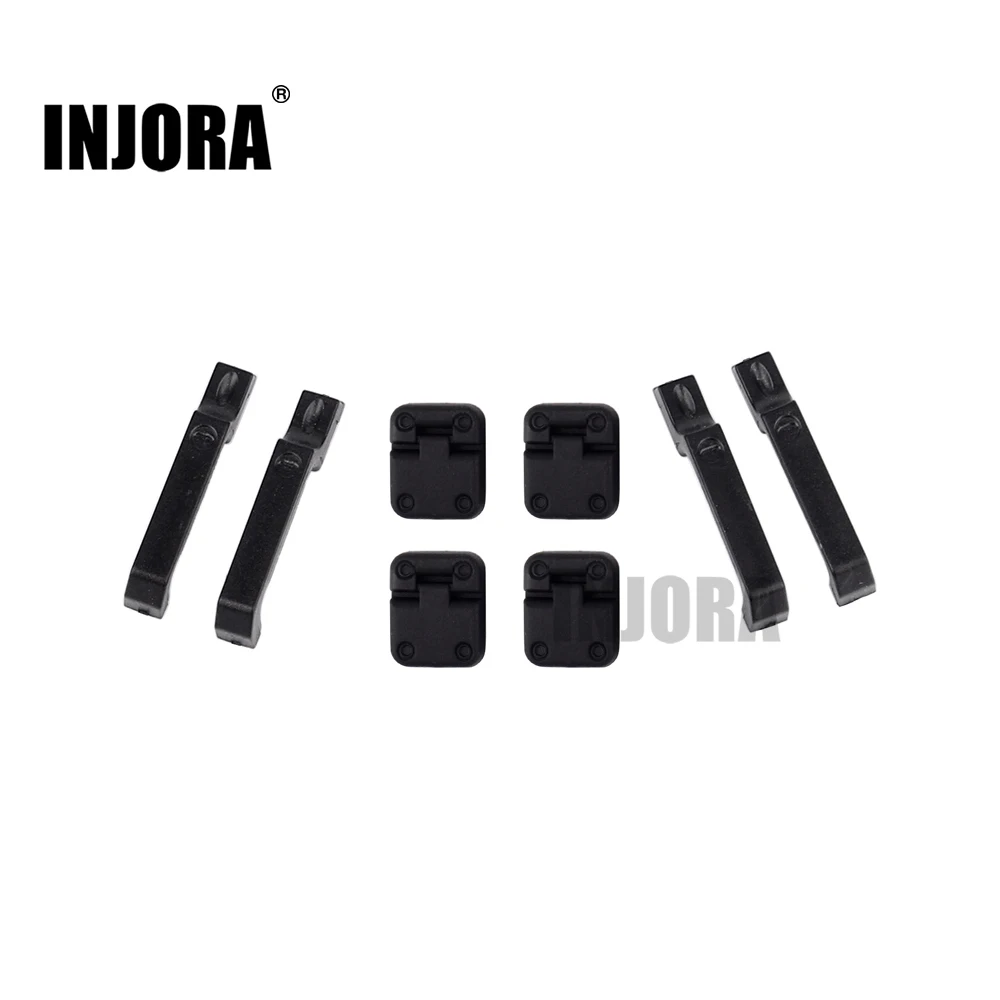 INJORA Black Plastic Car Door Hinges & Door Handles for 1:10 RC Crawler TRX-4 TRX4 Upgrade