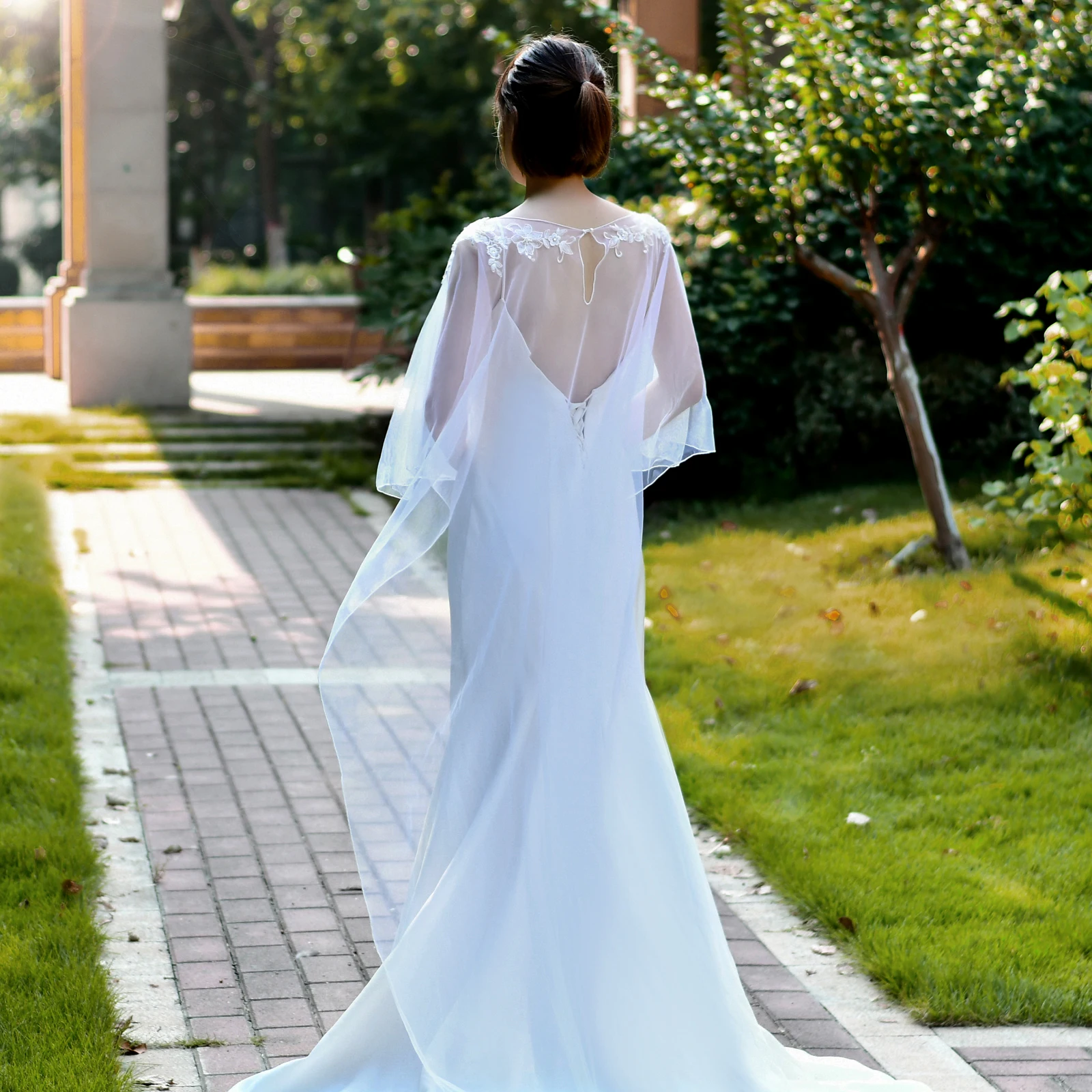 Envolturas nupciales simples para mujer, Top de encaje para boda, chales de fiesta de satén y Boleros, cárdigans cortos de talla grande VG51