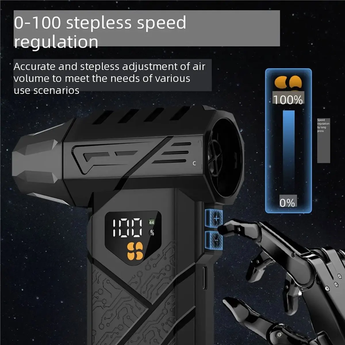 -01 Air Blower Turbocharged Fan 990000RPM Blowing Force Strong Airflow Turbo Fan Wireless Compressed Air Duster