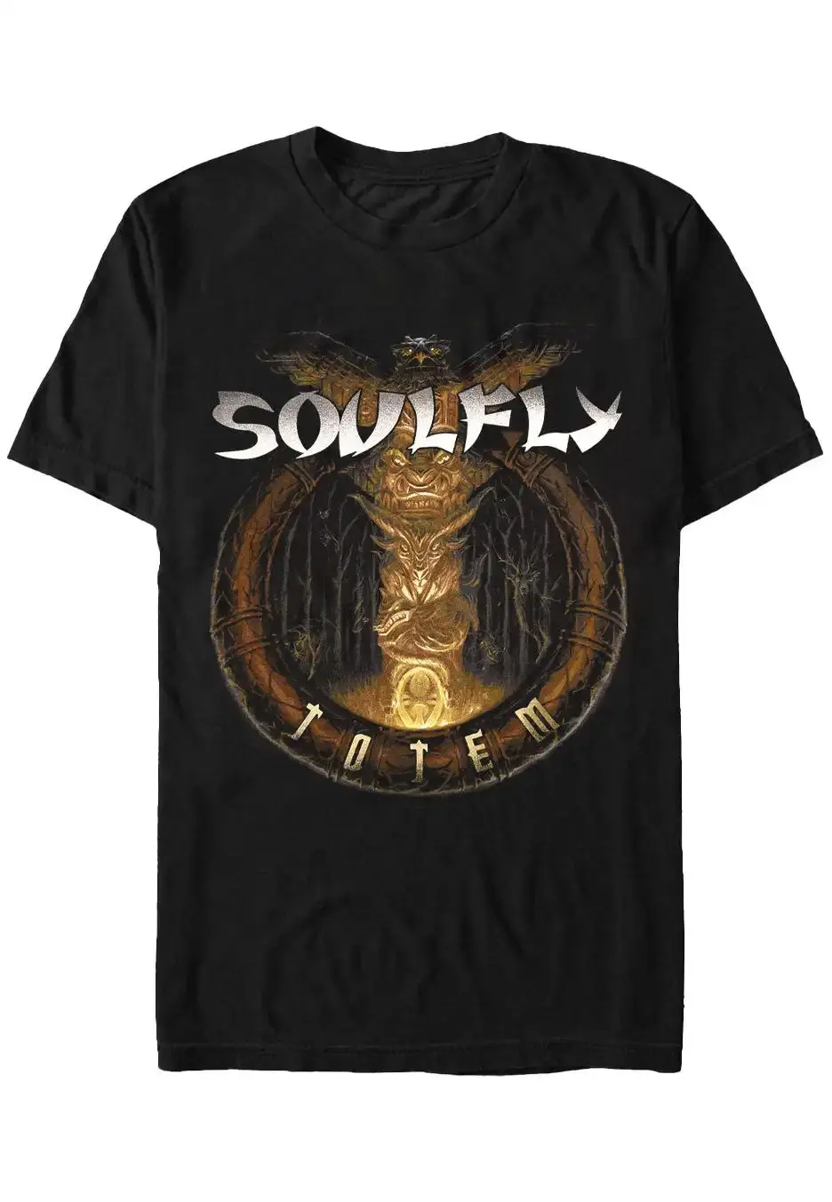 Casual and Comfortable T-shirt Soulfly Totem T-shirt Peripheral Pattern Printing Cotton Men's and Women's T-shirt Unisex