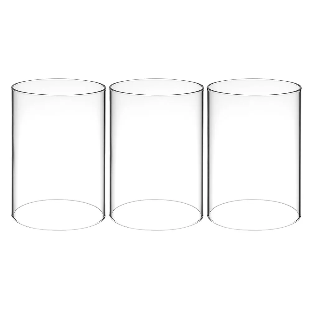 Juego de 3 Portavelas Cilíndricos de Vidrio Transparente, Resistentes al Viento, para Velas Votivas, Decoración del Hogar e Iluminación