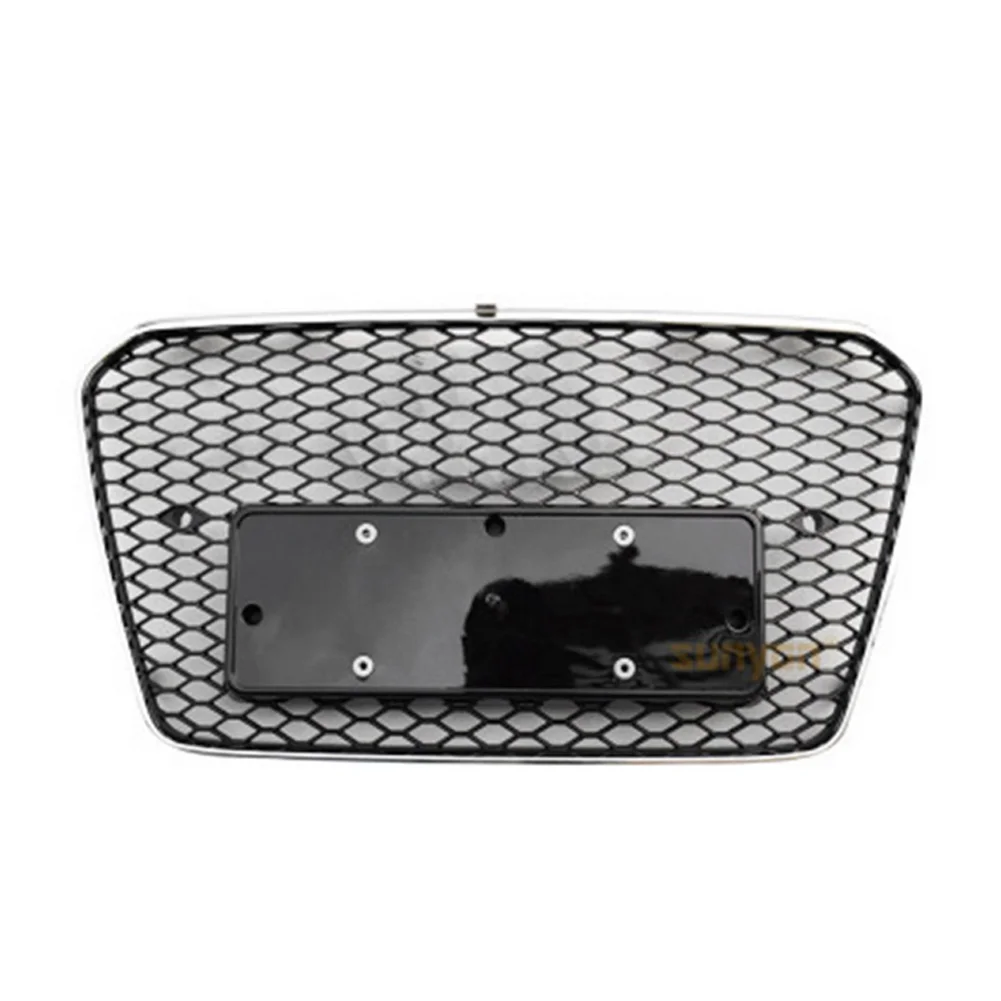 

Для Audi A5/S5 2012 2013 2014 2015 2016 автомобильный передний бампер решетка Центральная панель Стайлинг верхний Серебряный гриль для Audi (для RS5 стиль)