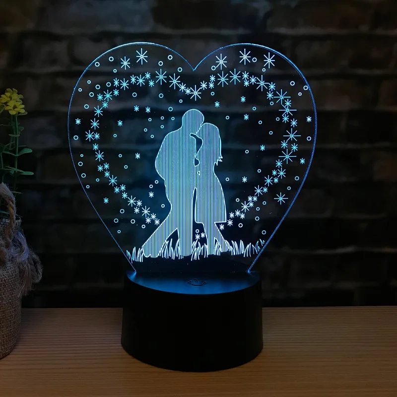 Person 3d Lamp Patterns Customized I Love You Table Lamp For Bedroom Kiss Romantic Wedding Gift Colorful Touch 3d Led Lamp