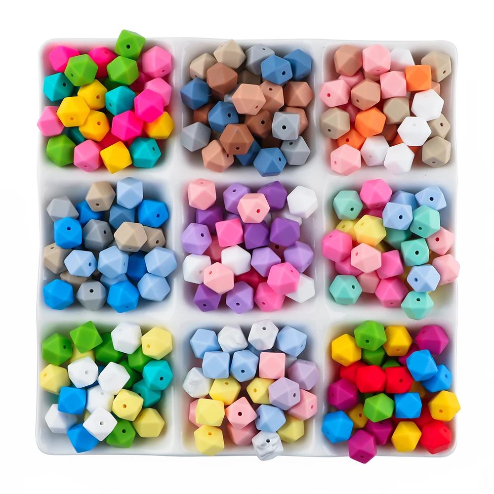 30Pcs/Lot 14MM Polyhedral Silicone Beads For DIY Handmade Accessories, Keychains, Backpack Chains, Etc