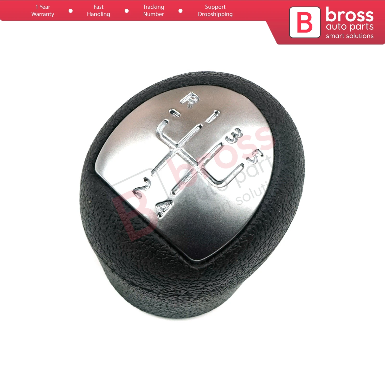 BSP540 5-Speed Gear Shift Stick Knob 8200568122 Black Chrome For Clio 2001-08; Kangoo 2001-08, twingo 2001-08; Logan All Models