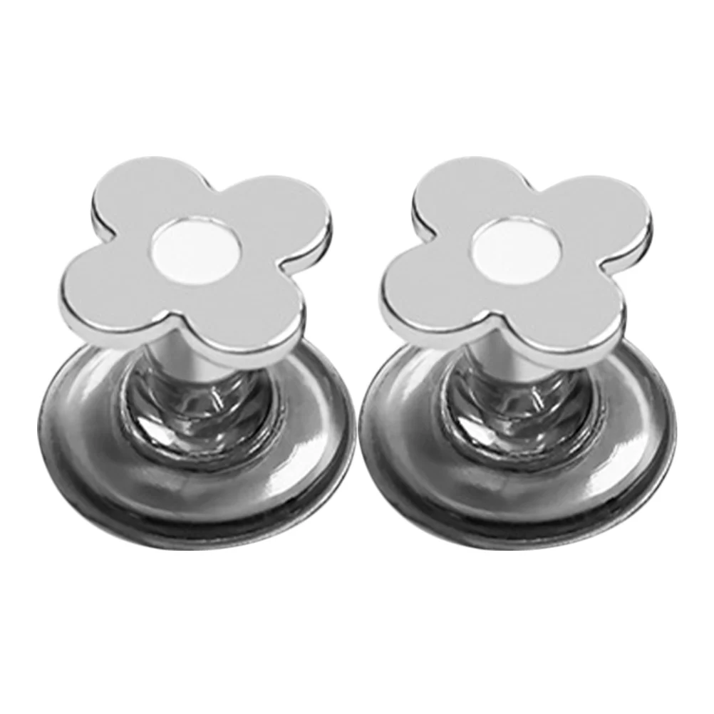 

2 Pcs Toilet Button Handle Tops Household Tank Accessories for Bathroom Plastic Handles Flower Manicure