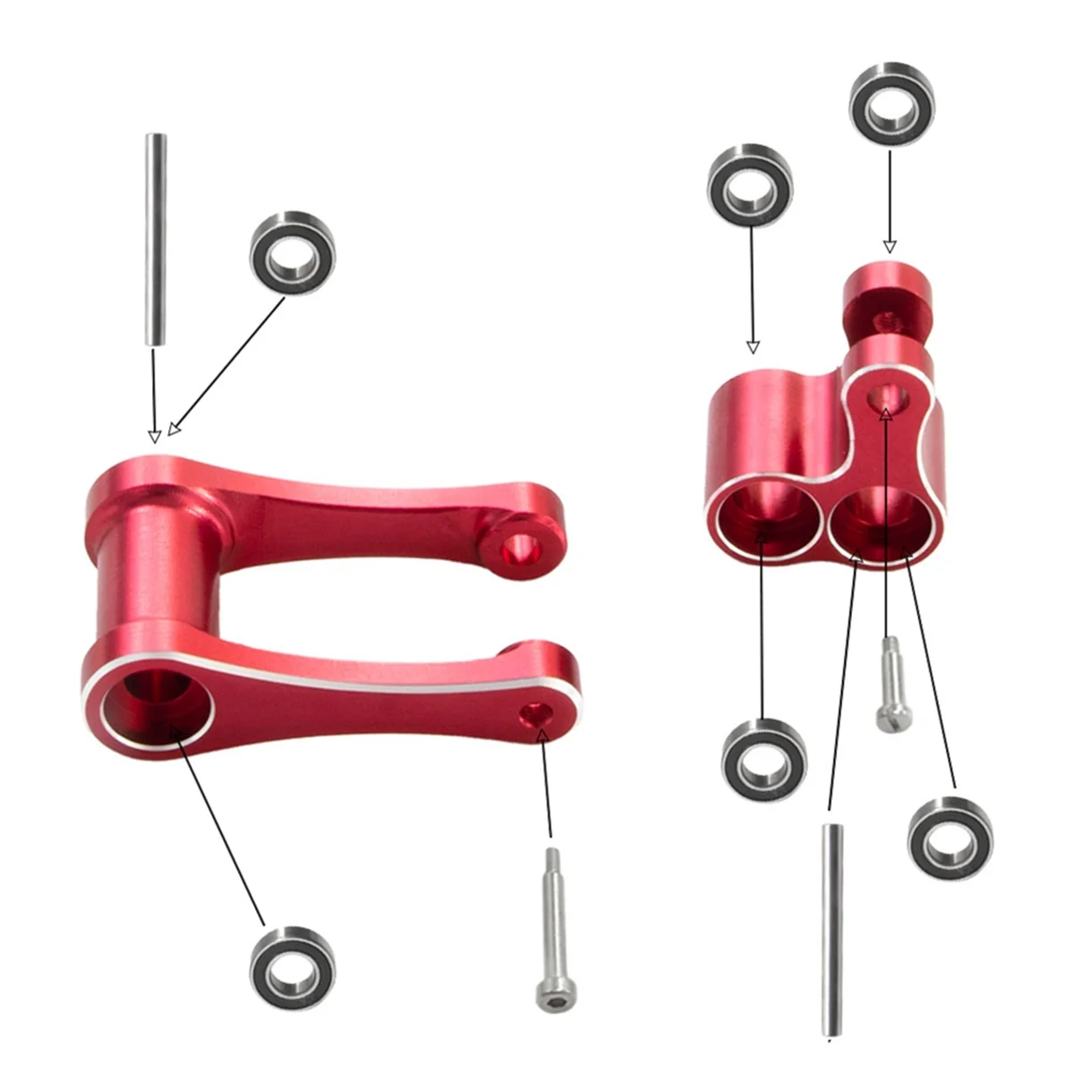 Varilla de conexión de suspensión trasera para motocicleta eléctrica LOSI 1/4 promoto-mx, rodamiento, modelo 264001 plateado