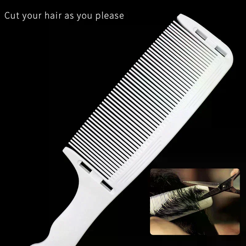 /YOV/Shaver Hair Clipper Cutting Comb Barber Flat Top Comb With Ruler Anti-Static Salon Cutting Comb Hairdressing Brush Curved