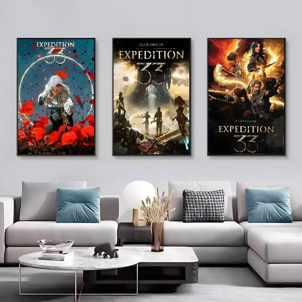 لعبة كلير O-Obscur E-Expedition33 ملصق فني قماش HD ورق طباعة جمالي جدار الفن لغرفة المعيشة بار ديكور منزلي أنيق
