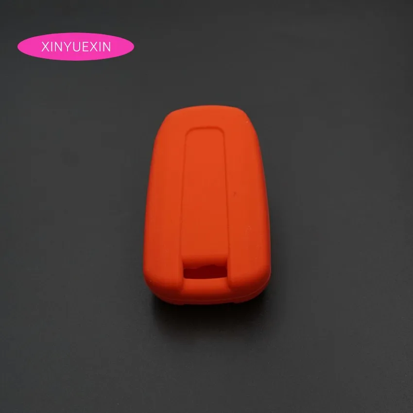 Xinyuexin Silicone Car Key Cover FOB Case For SSANGYONG TIVOLAN ACTYON KYRON REXTON Korando Rodius Smart Key 4Button Car-styling