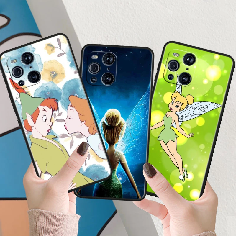 Tinker Bell Disney Princess For OPPO Find X6 X5 X3 X2 F21S F21 Pro Lite Neo Black Silicone Fundas Soft Cover Capa Phone Case