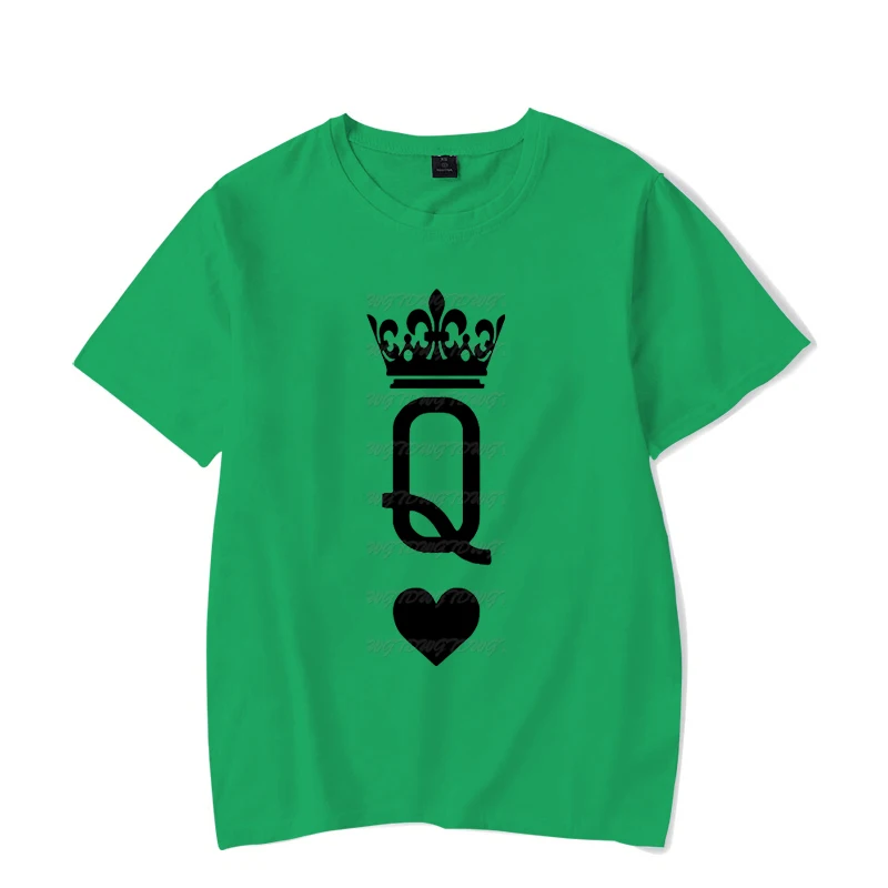 King Queen Crown Couple Matching Tshirt Men Women Valentine Lovers Shirt Fashon Trend Wife Husband Tee Harajuku Couple T Shirt