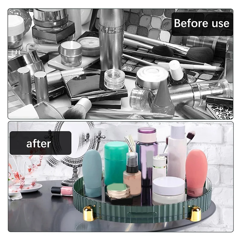 

ABKL-Makeup Perfume Organizer, Rotating Turntable Organizer For Cabinet, Bathroom Vanity Tray Organizer With Capacity A Easy To
