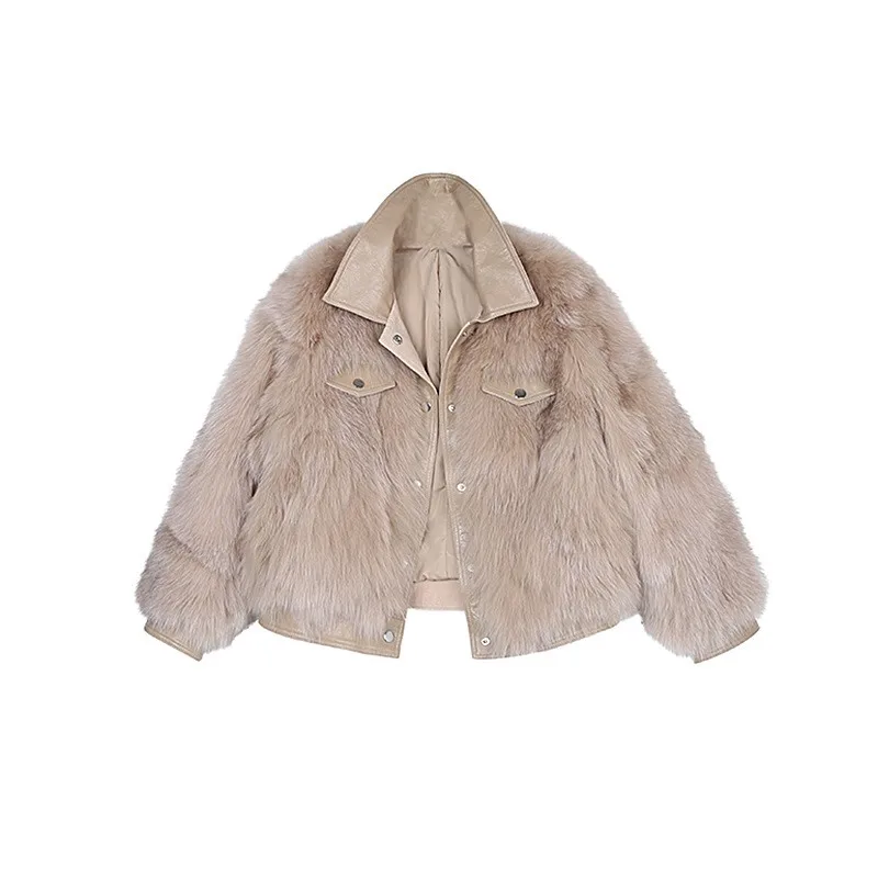 Cappotto in similpelle di pelliccia Parka da donna moda invernale nuova pelliccia di volpe di alta qualità soffice pelliccia artificiale Parka giacca da donna