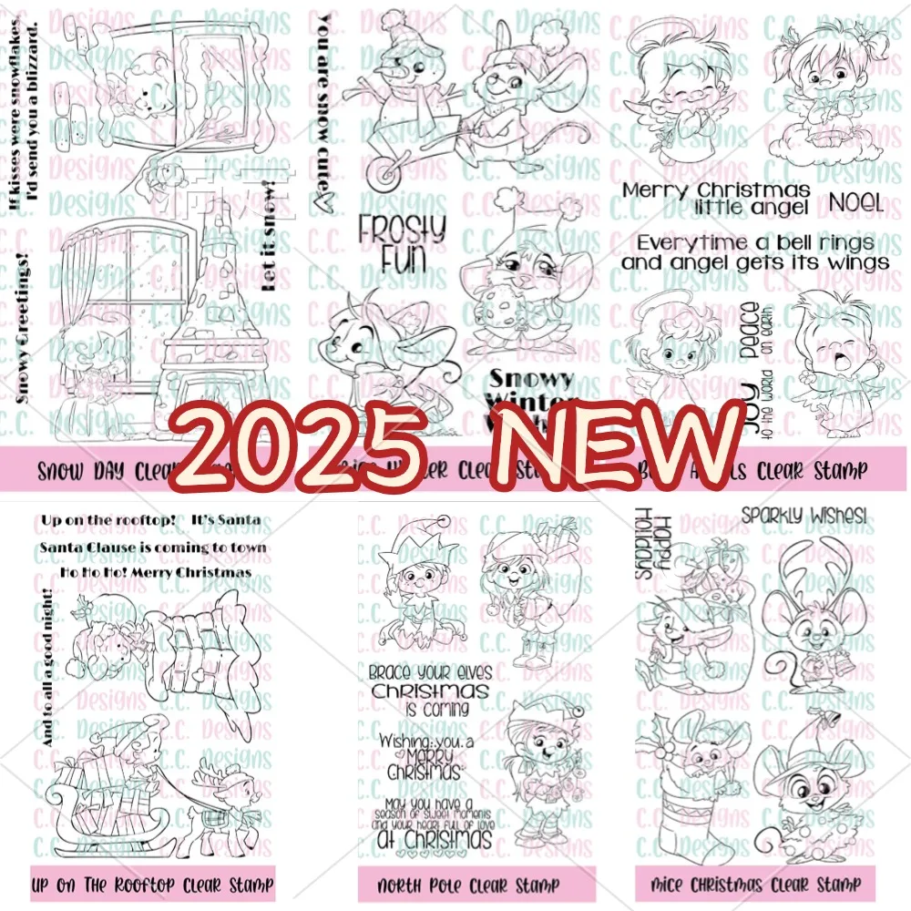 Christmas 2025 Snowman Deer Stamps  Scrapbook Diary Decoration Stencil Embossing Template DIY Greeting Card Handmade SuperDeals