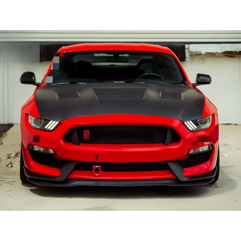 Real Carbon Fiber Modified Hood AC Engine Hood Car Cover Accessories Fit 2015+ Mustang
