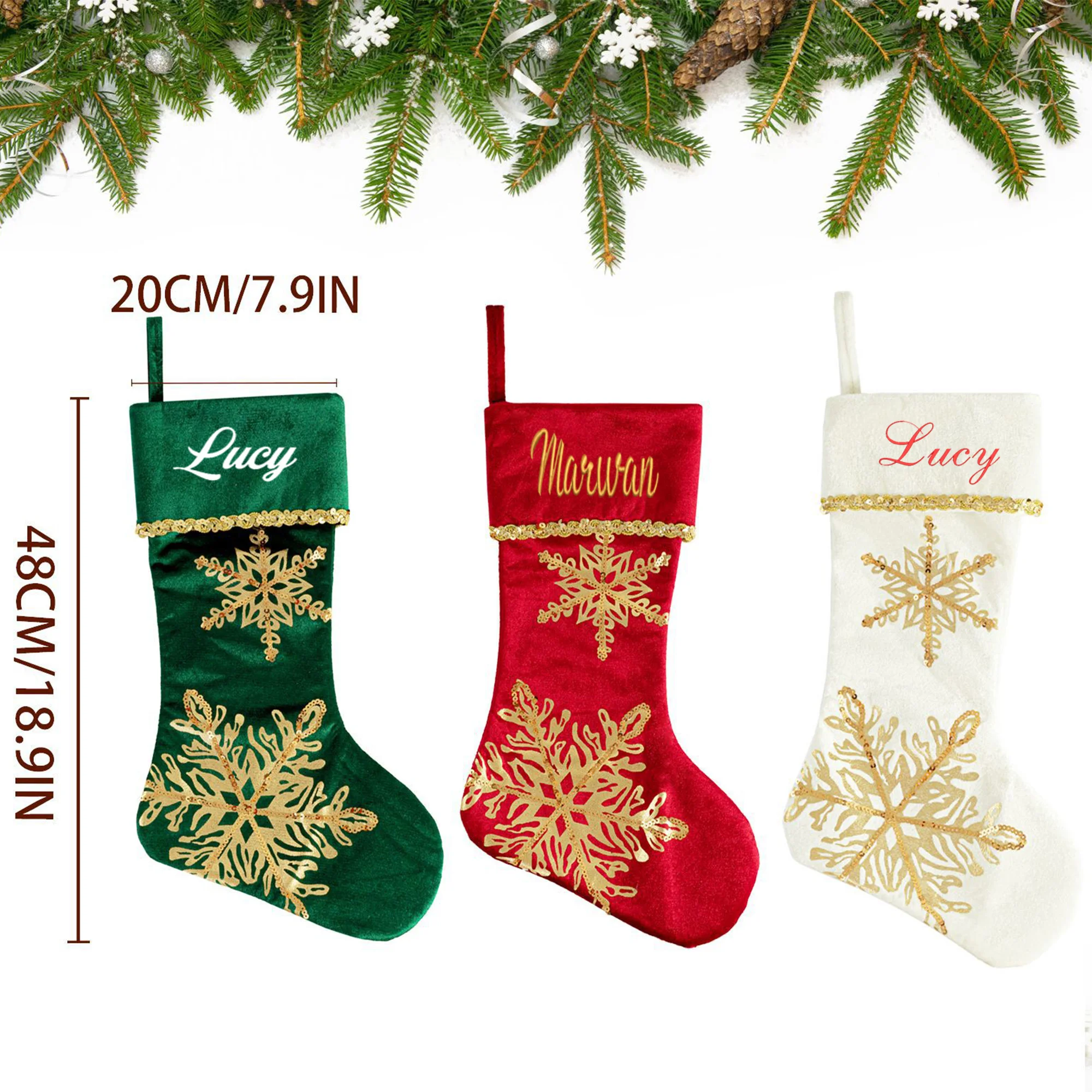 

Personalized Christmas Gifts, Christmas Socks, Embroidered Names, Gift Bags, Velvet Hot Stamped Christmas Socks, Christmas