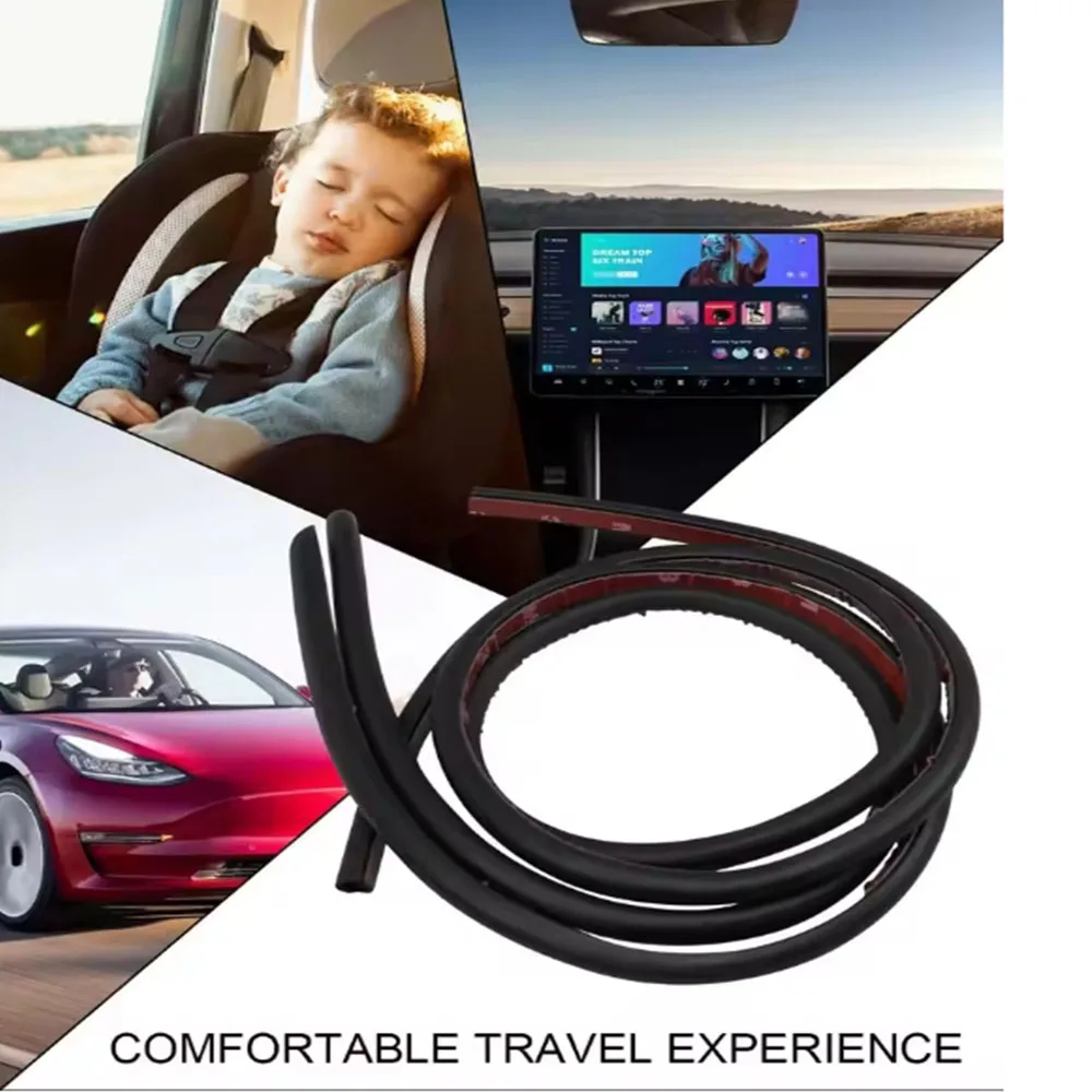 For Tesla Model 3 2020-2024 Door Seal Soundproof Kit  Rubber Weather Draft Seal Strip Wind Noise Kit Front Trunk Cover Strip view 2