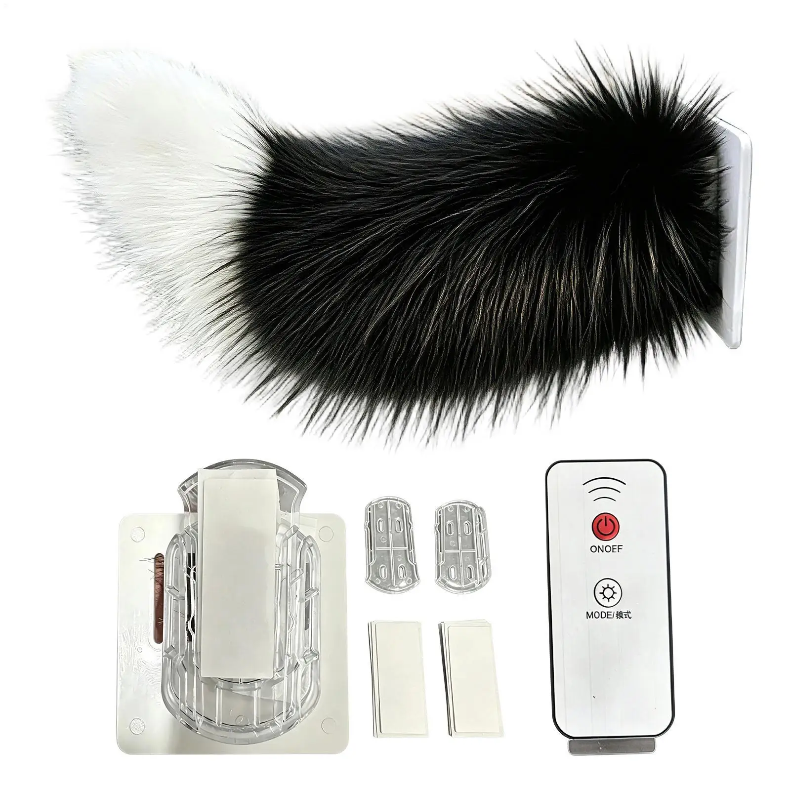 1pc Cute Electric Wagging Plush Tail for Car Remote Control Moving Fox Tail Decoration Universal for Scooter Motorcycle