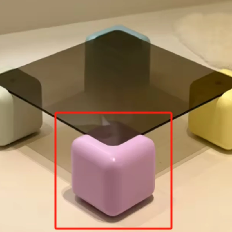 

Coffee table with glass top; dopamine coffee table; luxurious modern minimalist wabi-sabi style glass coffee table designed for