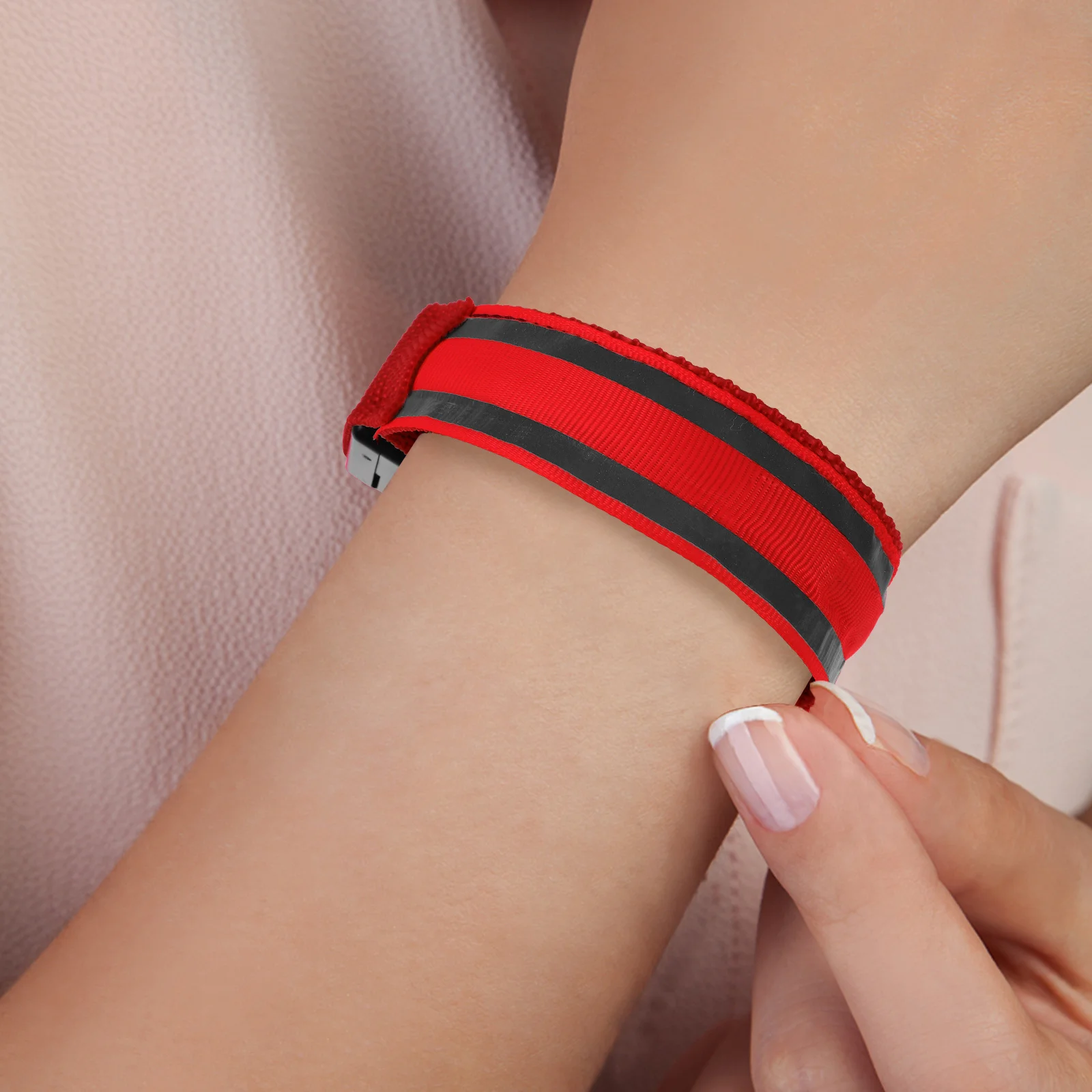 2 قطعة Led شارة مصباح إشارة الفلورسنت للرياضة في الهواء الطلق تشغيل والعتاد مضيئة المعصم الفرقة وامض ضوء السلامة عاكس #6