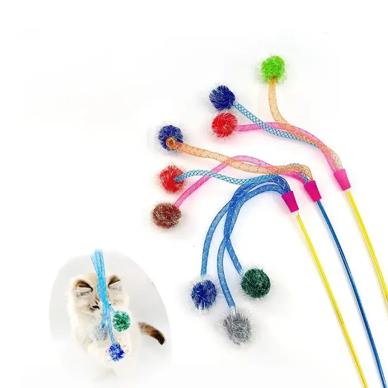 Cat Teaser Wand Toy Cat Interactive Toy Funny Long Kitten Teasing Stick Rod Teaser Wand Pet Cat Catcher Product for Cat Exercise