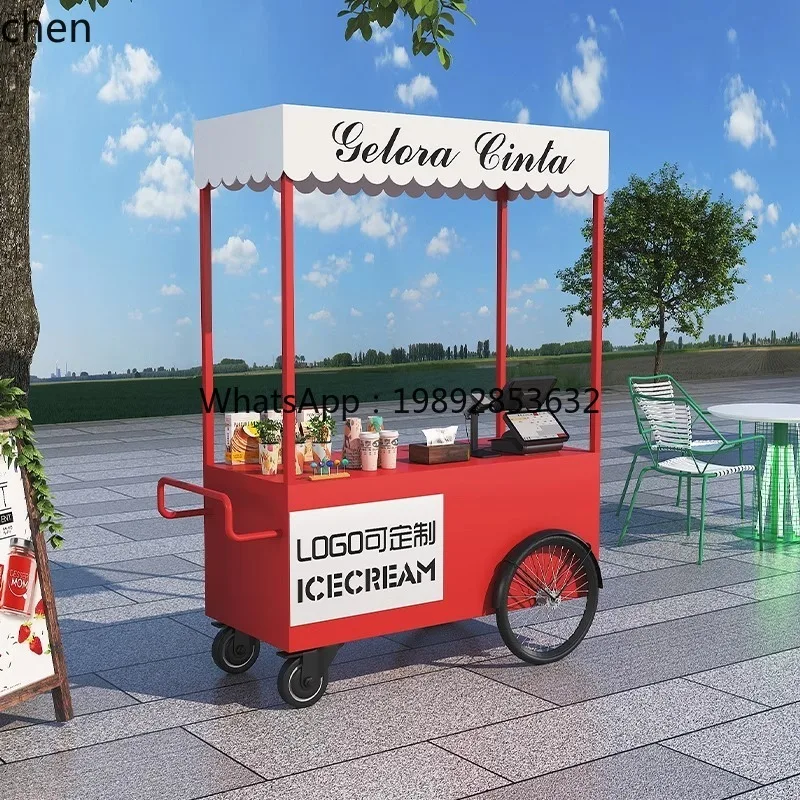WW15night market mobile stall snack trolley promotion wrought iron float