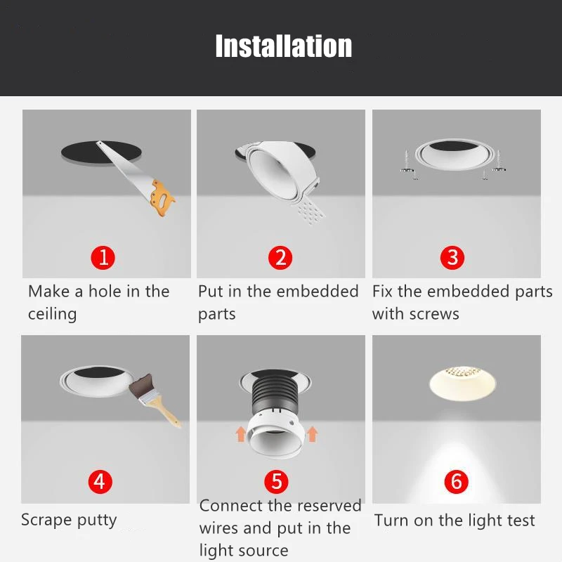 Picture 7: Gu10/mr16 Lamp Holder Base Recessed Led Trimless Ceiling Downlight Bracket Spotlight Double Head Mounting Frame Socket