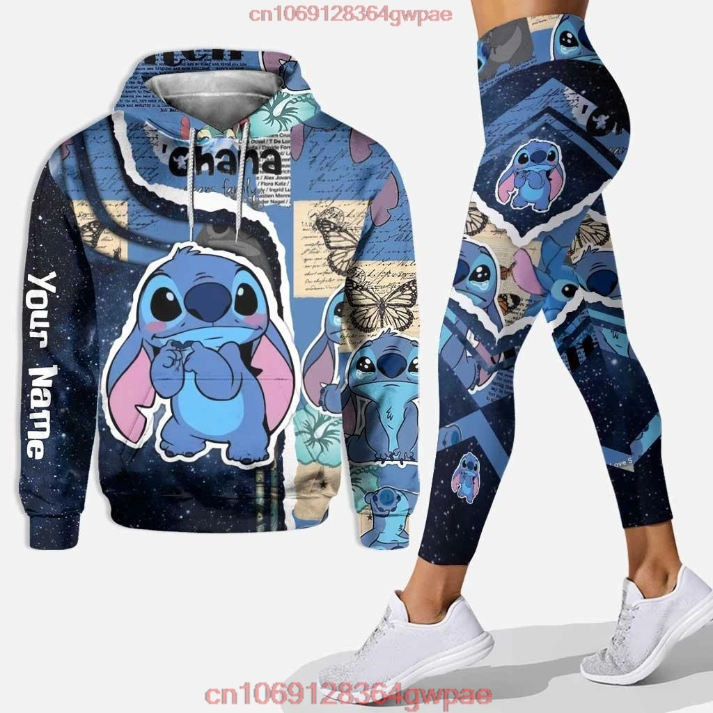 Customize stitch 3D Hoodie Women\'s Hoodie Set stitch Yoga Pants Sweatpants Women\'s Disney Yoga Hoodie Leggings Fashion Tracksuit