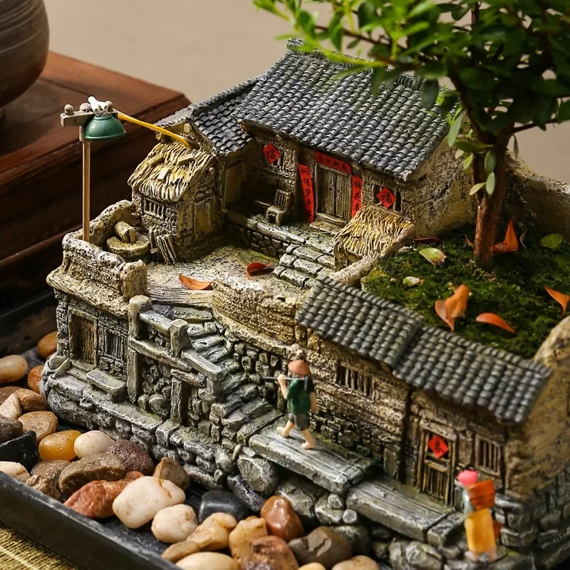 

Декоративная фигурка бонсай из смолы в новом китайском стиле для гостиной, офиса, книжного шкафа, антикварной полки, рабочего стола, микроландшафтный дизайн