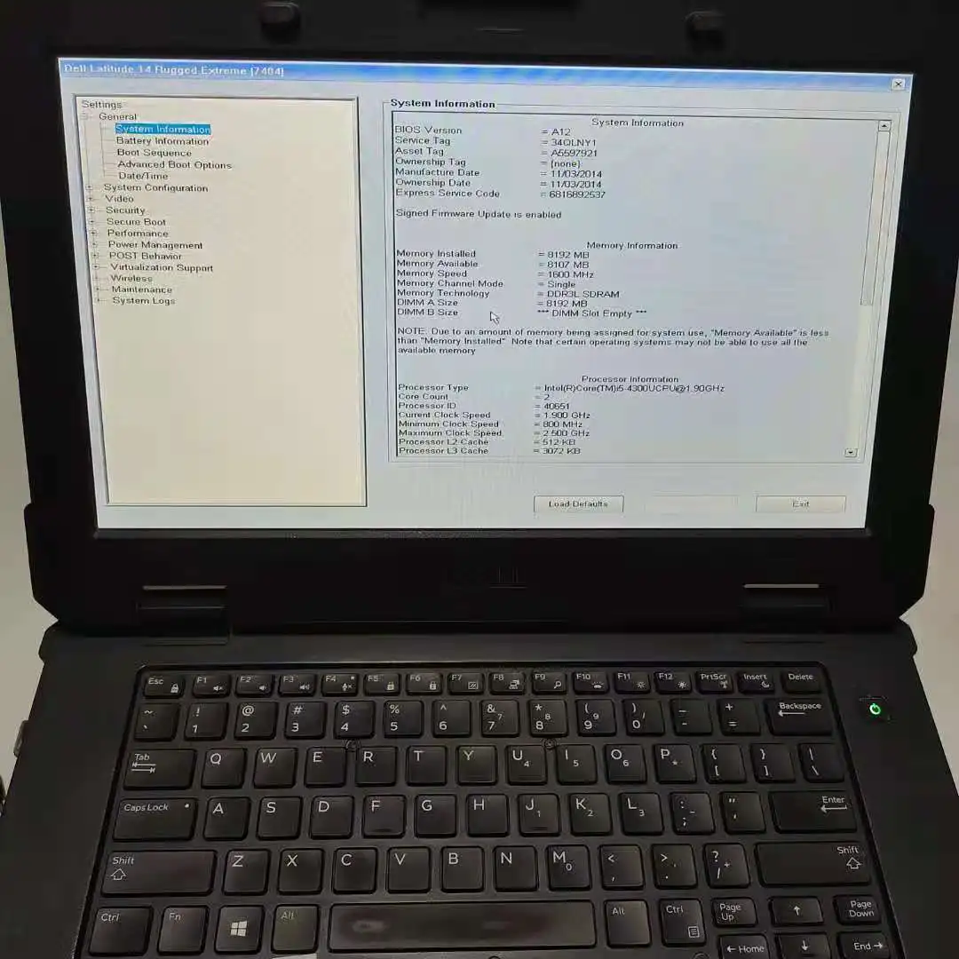 Used Rugged Extreme Toughbook Dell 7404 i5 8G i5 4300 4th Gen 8g/16g ram SSD Touch Screen Windows10 Car Diagnosis Laptop PC