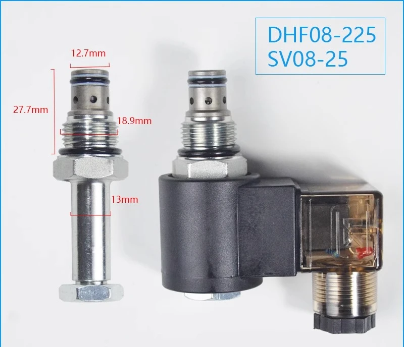 

Parts for two position two normally open thread hydraulic cartridge pressure relief solenoid valve DHF08-225 SV08-25 NOS