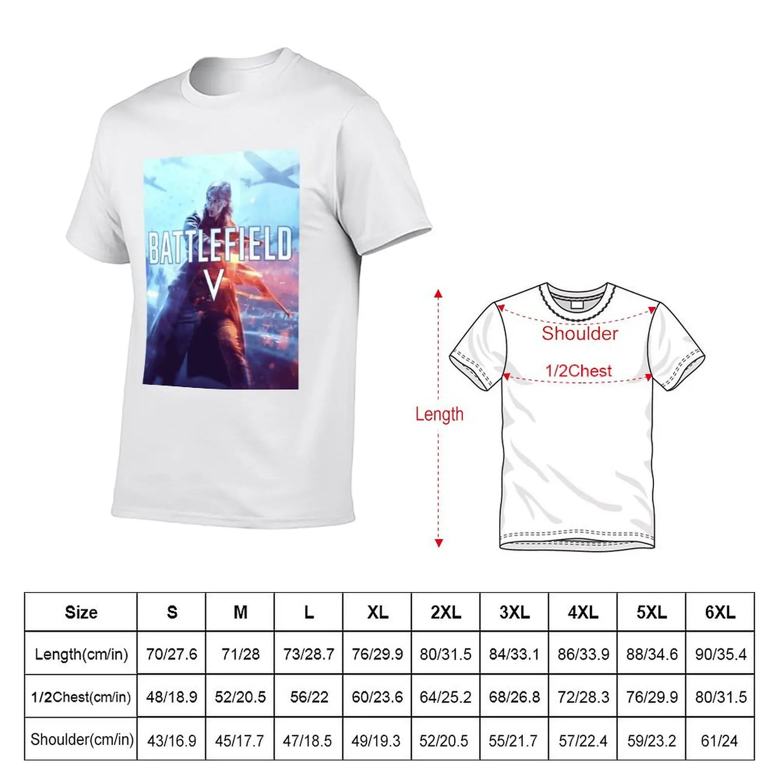 Battlefield Fan 5 V 4K Classic Art T-Shirt Regular Fit Plain Tee Shirt