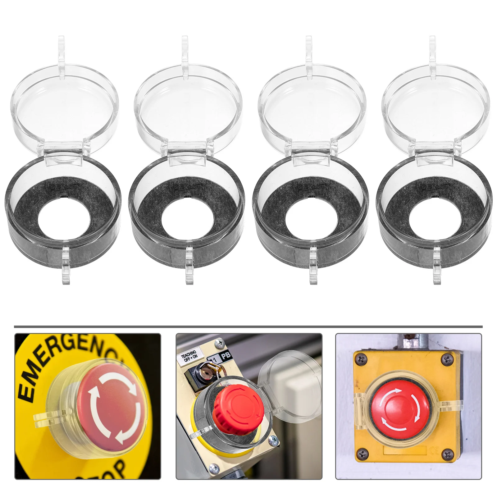 

4Pcs Safety Button Protector Durable Exquisite Craftsmanship for Household Garden Bus Balcony Emergency Protection
