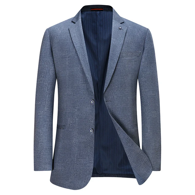 

Blue Casual Suit Men Single Breasted Lapel Long Sleeved Business Suit 2024 New Spring Summer Oversized Loose Fitting Formal Top