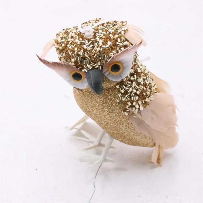 Realistic Owl Figurine For Home Decoration Features Gold Finish And Durability Friendly Room Decorative Sculpture