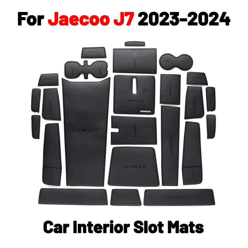 

For Jaecoo J7 Chery Explore 06 2023 2025 Interior Inner Groove Gate Slot Mats Synthetic Leather Automobiles Parts Accessories