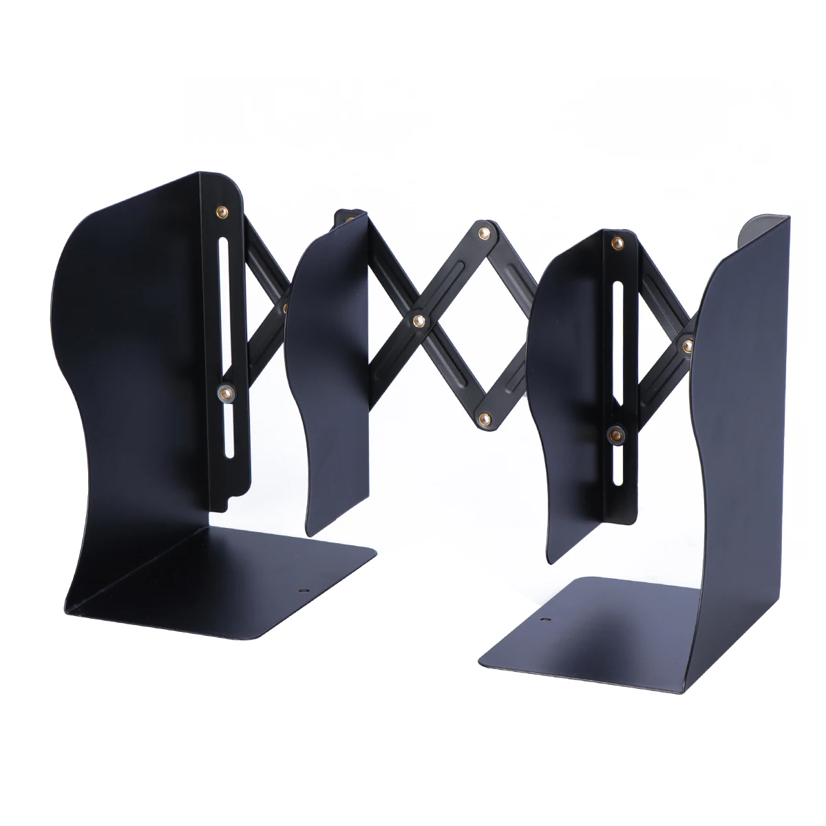 

Adjustable Bookend 150mm x 190mm x 105/430mm Metal Plastic Non Skid Office School Supplies Stable Base Heavy Books Magazines