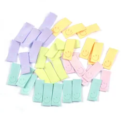 50Pcs New Candy Color Embroidery Smile Labels For Sewing Accessories Clothes Washable Care Garment Bags Tags DIY Supplies c3513