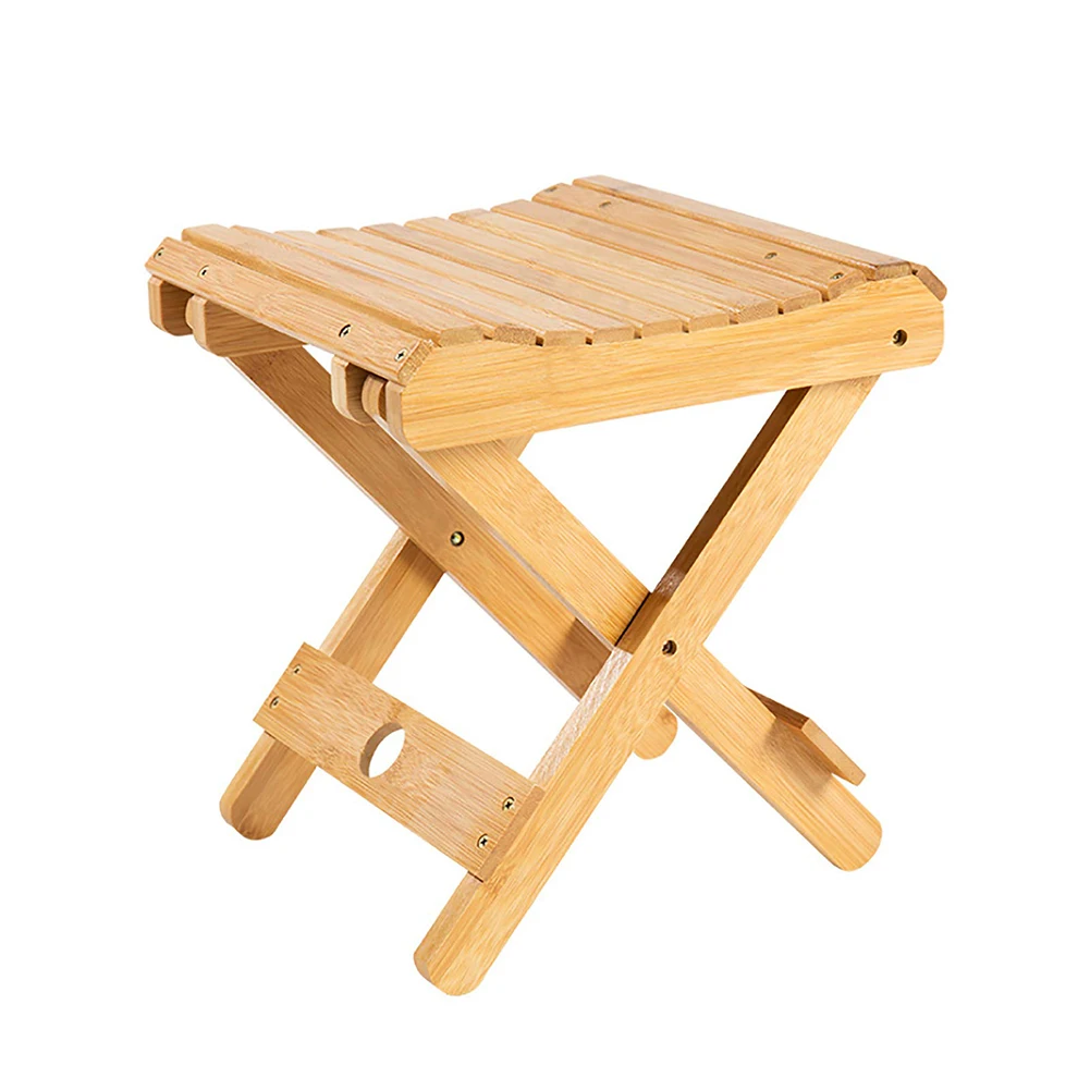 

Bamboo Folding Stool for Home Bathroom or Shower Portable Foldable Footstool Small Chair for Garden Bathroom Balcony Spa