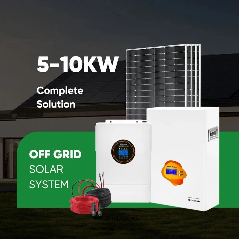 10KW on Grid Hybrid Solar Power System with Monocrystalline Silicon Panels Lithium Ion Battery ’MPPT Controller for Home Use