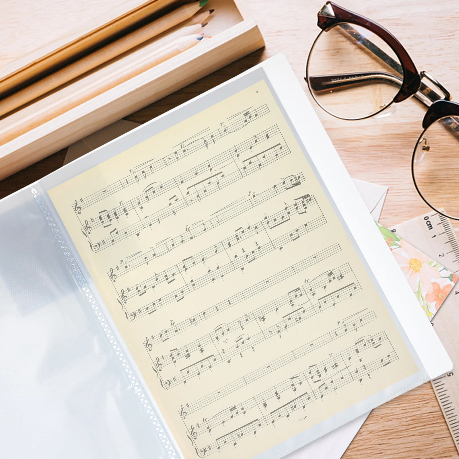 

Transparent A4 Document Folder Organizer Multi-Function File Binder for Important Papers Sheet Music Score Protection Desktop