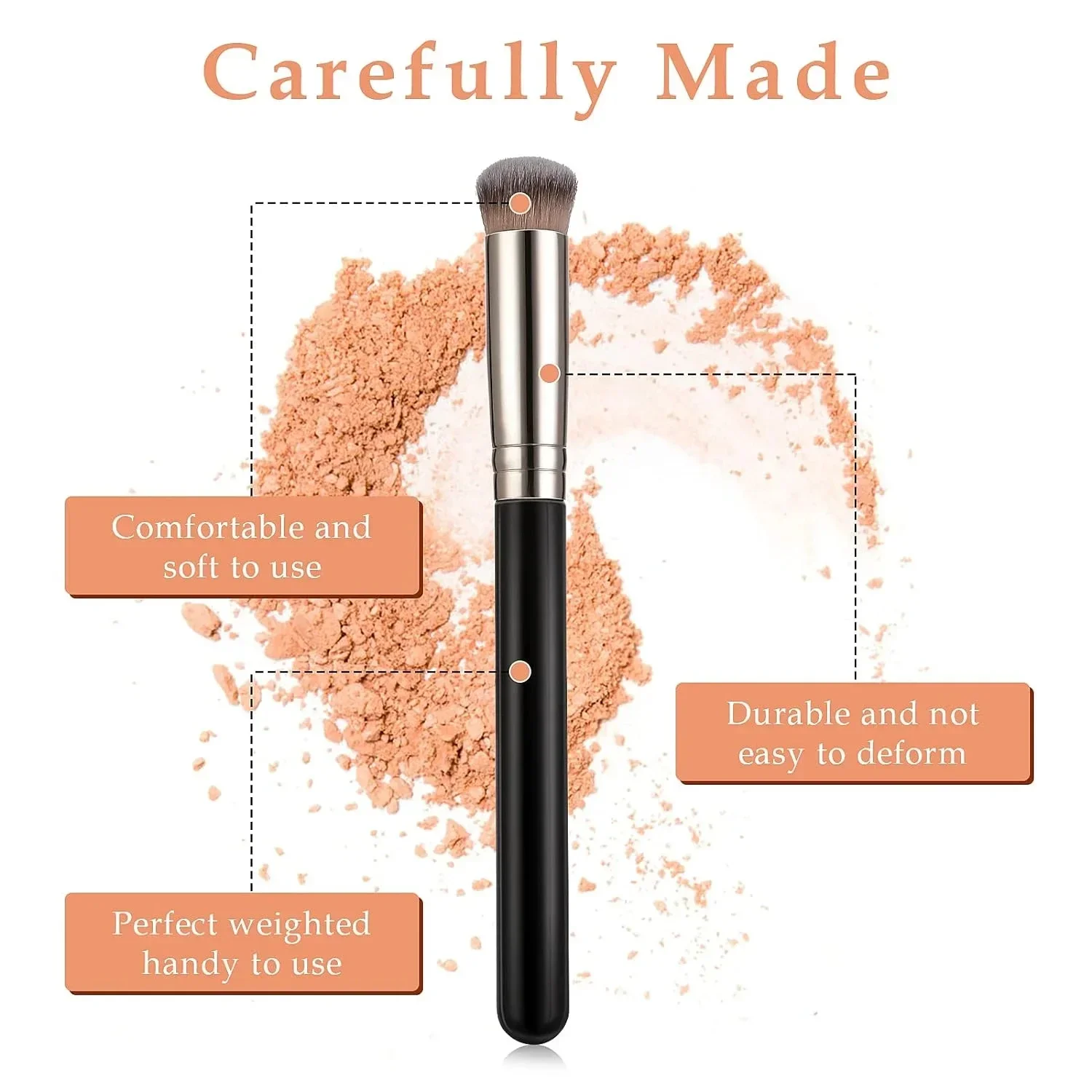 Foundation Concealer Brush, Premium Contour Blusher Brushes, Flawless Under Eye Dense Face Makeup Brush for Blending