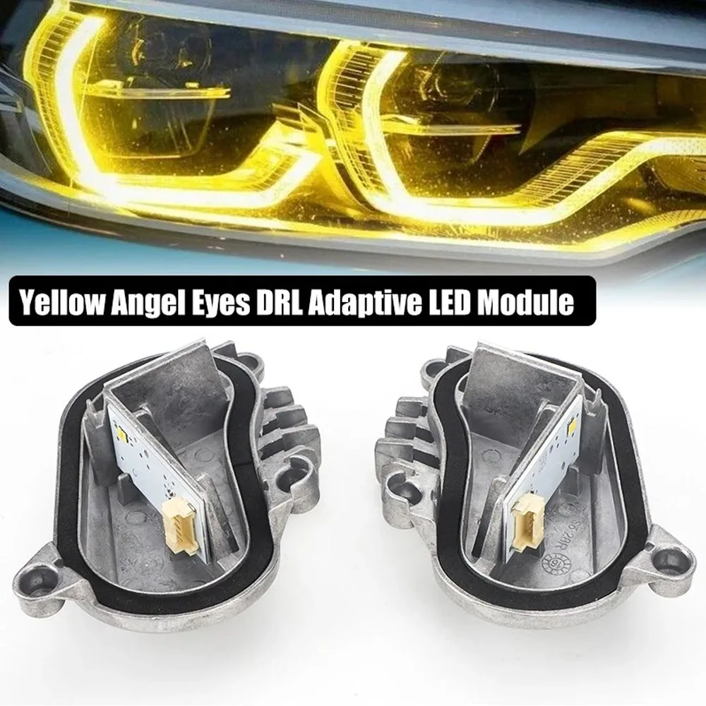 1 Paar neue gelbe Angel-Eye-DRL-Module für BMW F80 M3 F82 M4 F32 F36 F86 LCI 420i 430i 440i, gelbe DRL-Scheinwerfer-LED-Platinen, Stabilisator 3117493229 63117493230 – Detail 4