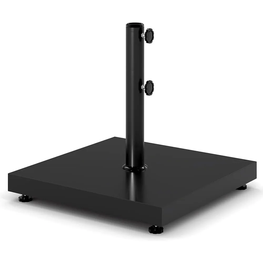 

42lbs with Stainless Steel Umbrella Tube, Heavy Duty Square Metal Built-in Cement Umbrella Stand, Black