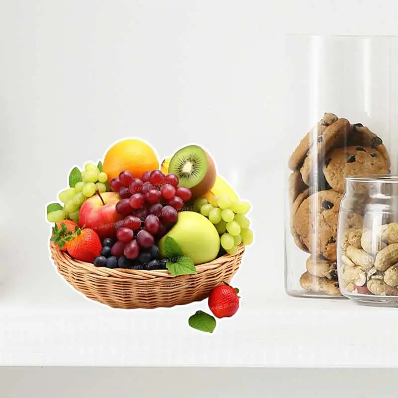 Vegetable and Fruit Basket Wall Stickers Kitchen Decoration Dining Room Living Room Refrigerator Home Decoration Decals S823